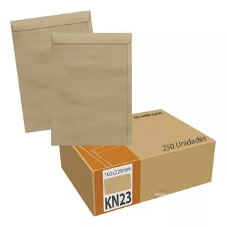 Envelope Saco Pardo 17,6cm X 25cm Kn-25 250 Unidade Cor Kraft Liso