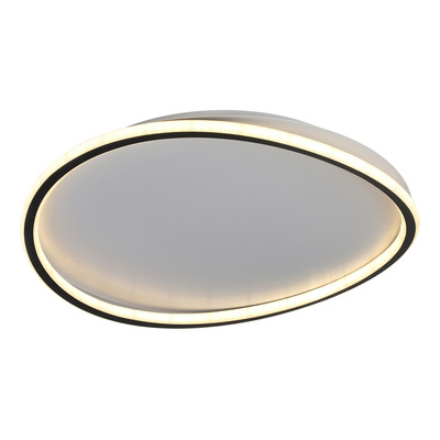 Plafon Led Moderno Borde Negro Ondas L9375 50cm Mks 