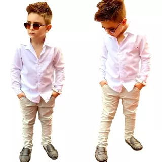 Camisa Social Conjunto Infantil Calça Tam 1 A 8 Kit Oferta