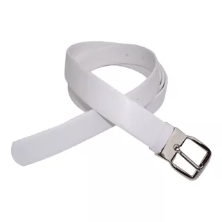 Cinto Masculino Social Branco Couro Sintético Larg. 3 Cm Full