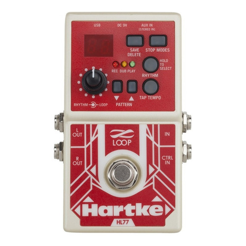 Hartke Hl77 Loop Pedal Looper 6 Hs 99 Preset Ritmos Usb Color Rojo con blanco