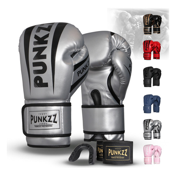 Guantes De Box Punkzz Para Kickboxing,strap Velcro, 8 - 18oz