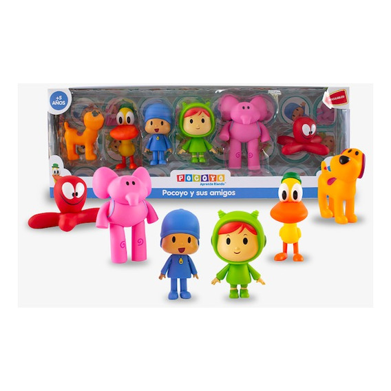 Pocoyo Y Sus Amigos - 6 Personajes De Jebe Y Articulables