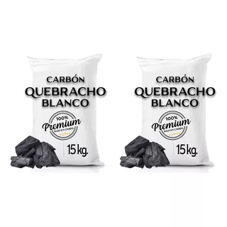 2 Sacos De Carbón Quebracho Blanco Premium 15 Kg. Apr