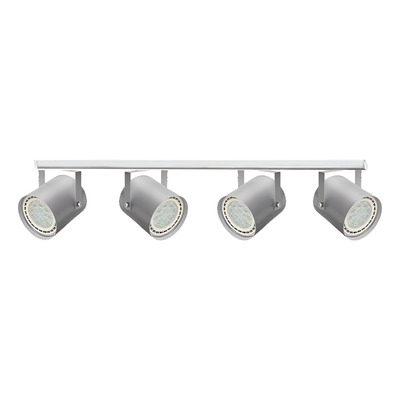 Riel 1 Metro 4 Luces Spot Cabezal Cilindro Blanco Apto Ar111