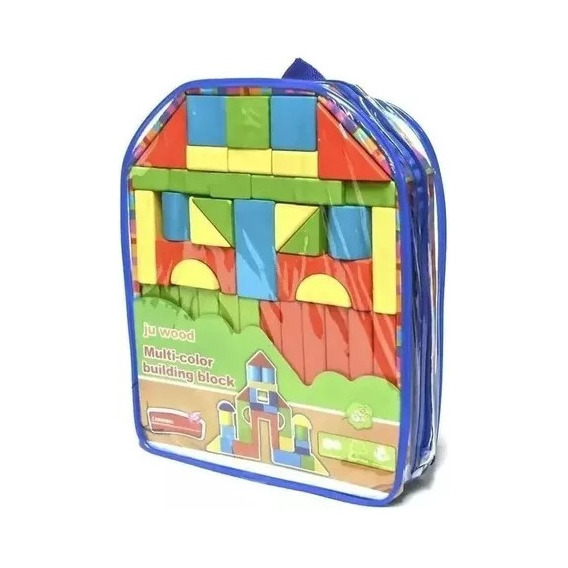 Juguete Montessori Mochila Bloques De Madera Didáctico 