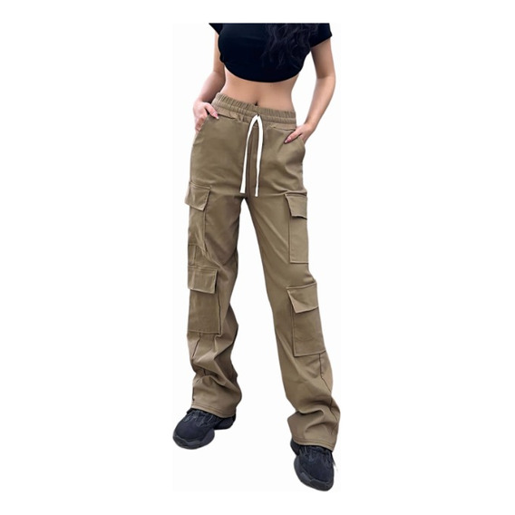 Pantalones De Mujer Cargo Pants Mezclilla Suelto Para Dama