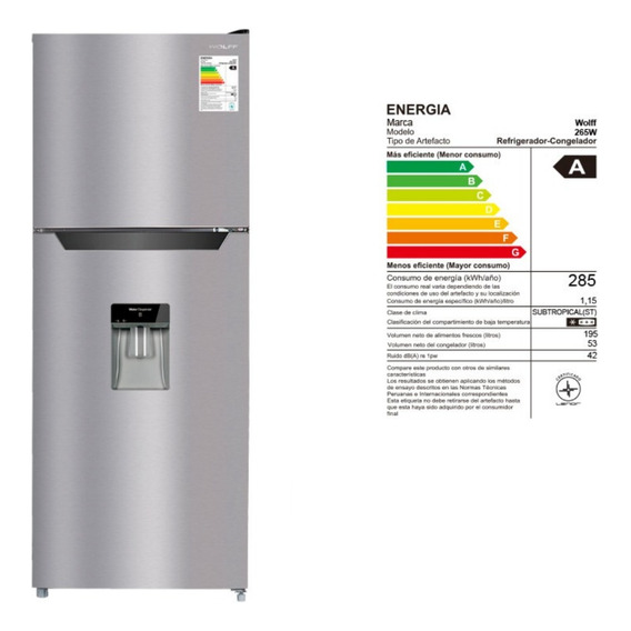 Wolff - Refrigeradora No Frost De 248l / Sku: Wrf-265d