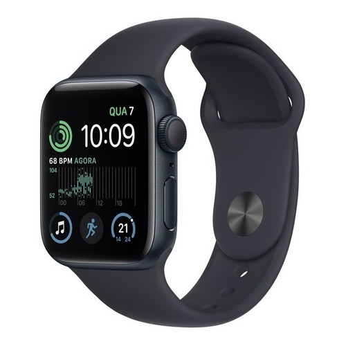 Apple Watch SE GPS - Caja de aluminio color medianoche 40 mm - Correa deportiva medianoche - Patrón