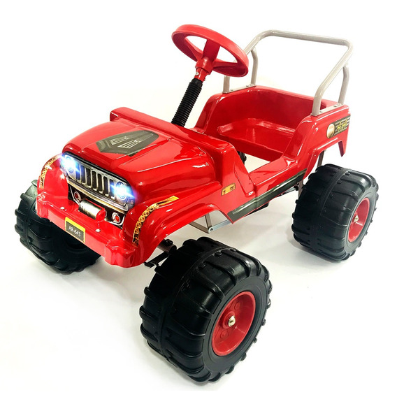 Karting A Pedal Infantil Jeep Carrocería Pvc Con Luces 