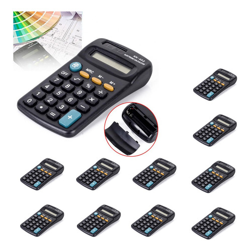 Calculadora de bolsillo de 8 dígitos modelo Kk-402 - 10 unidades color negro