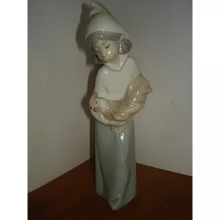 Figura Porcelana Lladro Pastorcita Gallo Catalogo 01014677