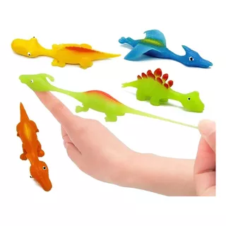 Brinquedo Kit 10 Dino Estilingue De Dinossauro Saltitante