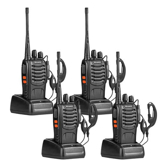 4 Radios Nicama Walkie Talkie Con Manos Libres