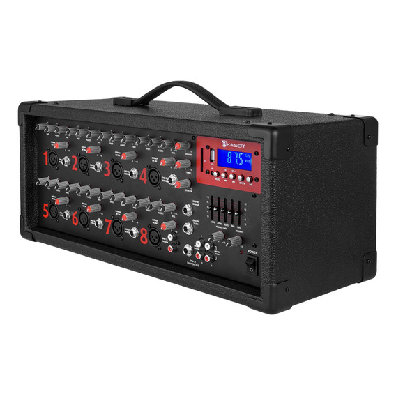 Amplificador De Audio Ksr 8 Canales Bluetooth Mix-2308dusb