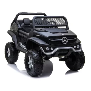 Carrito Eléctrico Para Niños Importway Mercedes Benz Unimog, Color Negro, Cargador, Voltaje 110 V/220 V