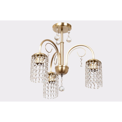 Araña Plafon Cairel Colgante Dorado Lyon 3 Luces Apto Led