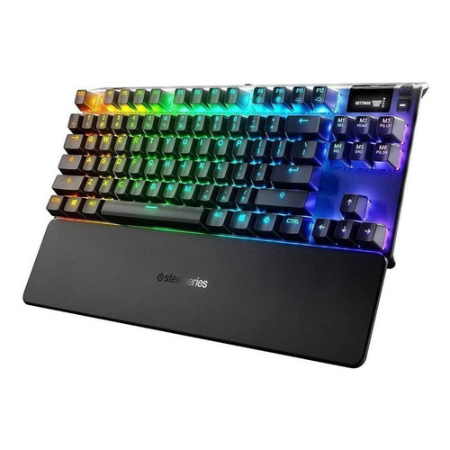 Teclado gamer SteelSeries Apex Pro TKL QWERTY OmniPoint inglés UK color negro con luz RGB