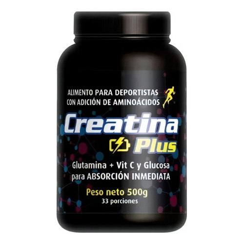 Creatina Plus Glutamina+vit C+ Glucosa 33 Serv 500 G Sabor Sin Sabor