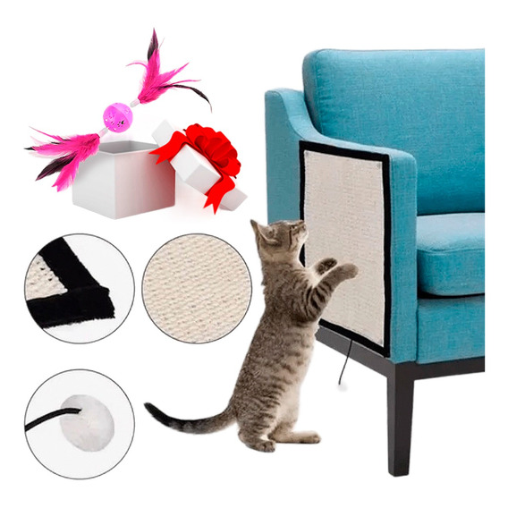 Rascador Gato Protector Muebles Tapete Desmontable Gatos 