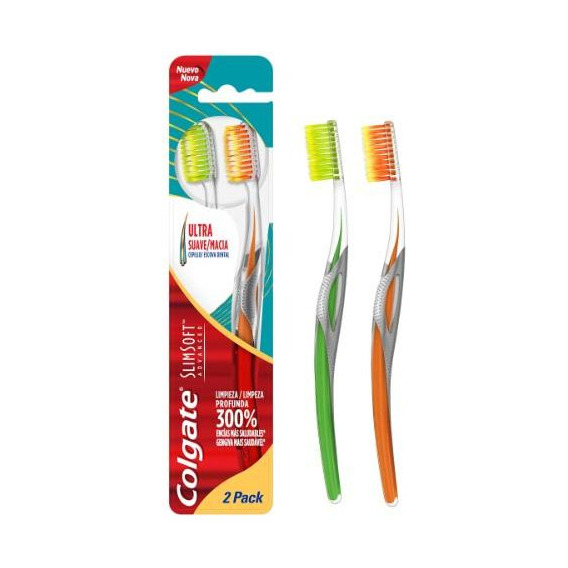 Cepillo De Dientes Colgate Slim Soft Advanced 2x1