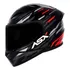 Capacete Asx City Arrow Brilho Preto Grafite Vermelho