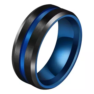 Anillo Linea Azul Hombre 