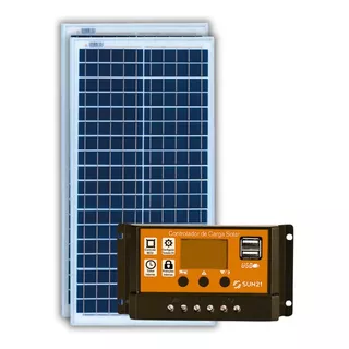 Kit Painel Solar 60w P/ Caminhão Controlador Pwm 30a