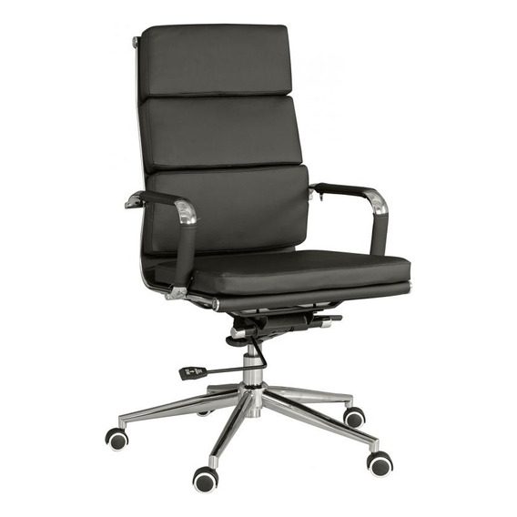 Asiento De Oficina Negro Pu Y Acero D-105