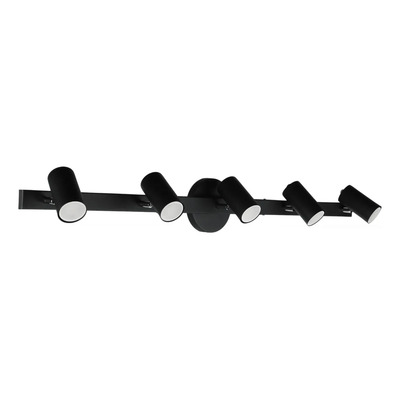 Lampara Liston 5 Luces Gu10 Movil Viena Apto Led Negro Negro