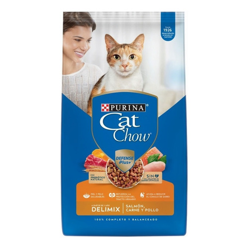 Alimento Cat Chow Delimix Defense Plus Adultos Salmon, Carne Y Pollo 1.5kg