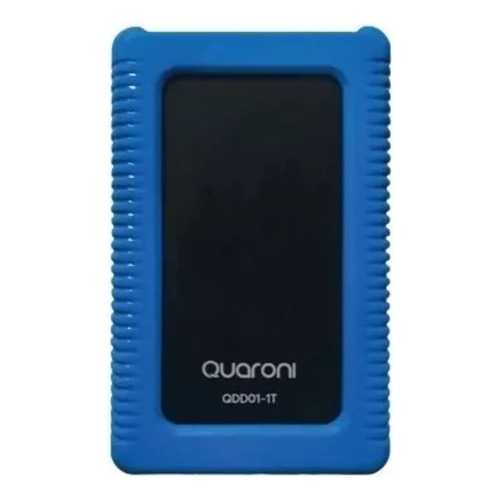 Disco Duro Externo HDD Quaroni con Capacidad de 1TB Resistente a Golpes y Polvo en Color Negro y Azul Modelo QDD01-1T