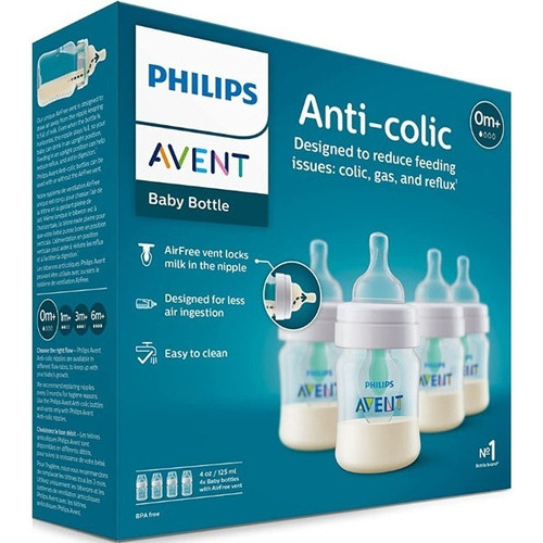 Biberones Philips Avent Anticólicos 4 Oz 118 Ml Scy701/04