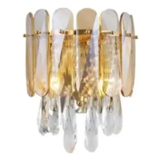 Arandela Luminária Sindora Dcb00466 E14 30×22 Metal Cristal Cor Dourado Bivolt