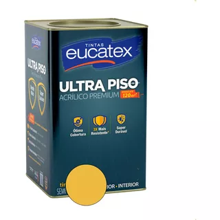 Tinta Ultra Piso E Parede Eucatex 18l Acrílico Premium Cor Amarelo Demarcação