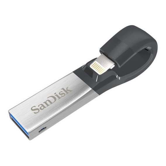 Memoria USB SanDisk iXpand 32GB 3.0 negro y plateado