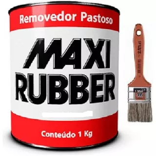Removedor De Tinta Pastoso Maxi Rubber 1kg + Pincel