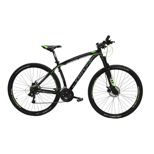 Mountain bike Venzo Shadow Series Loki Evo R29 16" 21v frenos de disco mecánico cambios Shimano color negro/verde  