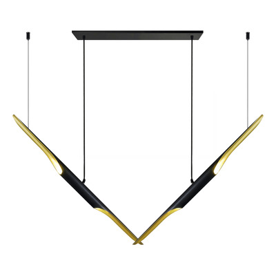 Lampara Colgante Galia 4 Luces Diseño G9 Negro Dorado Nk