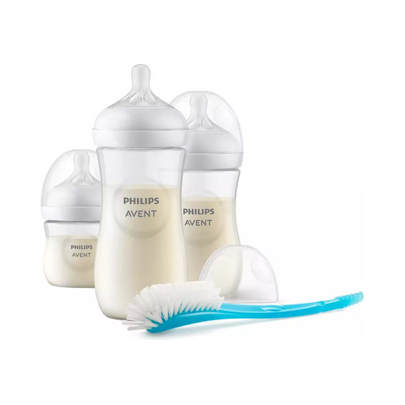 Set 3 Biberones Philips Avent Natural Basico 3.0 Escobillon Color Traslúcido Natural 3.0