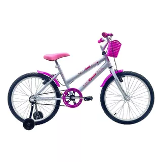Bicicleta Aro 20 Feminina Infantil Cesta Rodinha Lateral