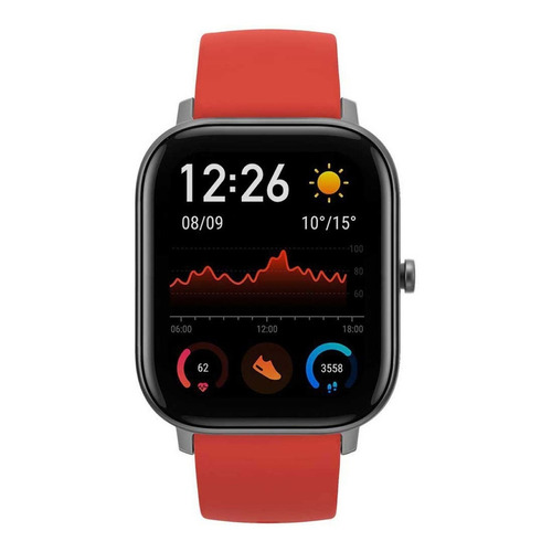 Smartband Amazfit Fashion GTS 1.65" caja de  aleación de aluminio y polímero  gris, malla  vermillion ﻿orange de  silicona A1914