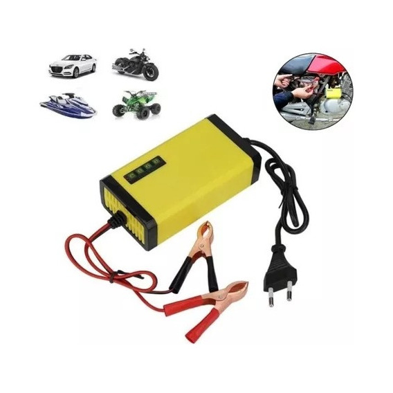 Cargador De Batería Para Coche Motocicleta Portátil 12v 2ah