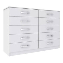 Comoda Cajonera Dormitorio Guarda Ropa 10 Cajones Color Blanco