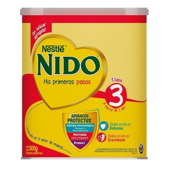 Nido (3) Prebio 1 Leche En Polvo Tarro X 800grs