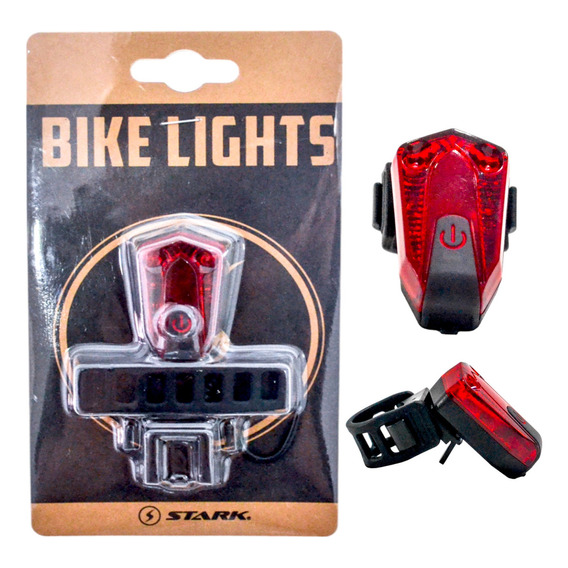 Luz Led Bicicleta Stark Trasera Roja Recargable Ajuste Ip44 Color Rojo