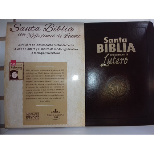 Biblia Con Reflexiones De Lutero Rvr60 Imitación Piel Café