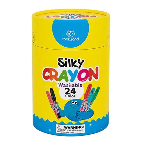 Set 24 Crayones Crayolas Lavables Y Textura Sedosa Con Tapa