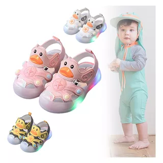 Sandalias Bebé Con Luces Led Zapatos Luminosos Pato Niños