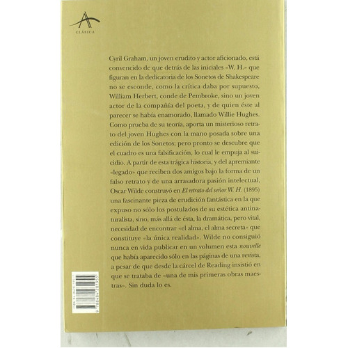 El Retrato Del Señor W H: Sin Datos, De Oscar Wilde. Serie Sin Datos, Vol. 0. Editorial Alba, Tapa Blanda, Edición Sin Datos En Español, 2003